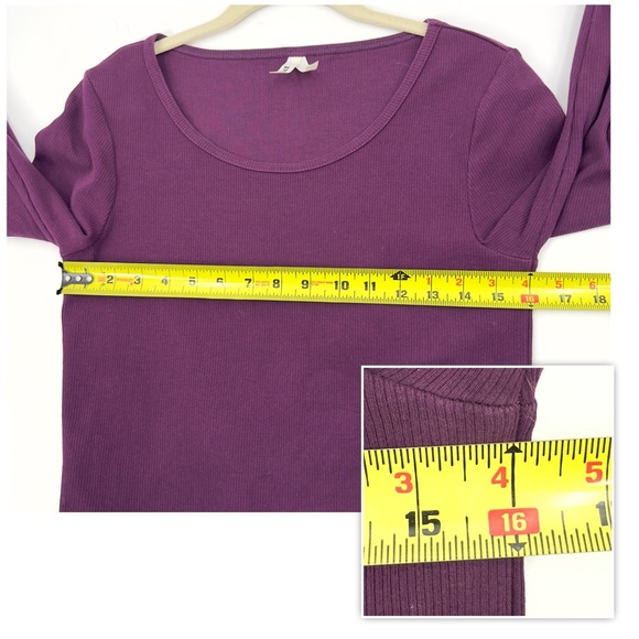 Pact Kinley Top Womens Large Organic Cotton Cropped Amythest Ribbed Stretch - Picture 4 of 6